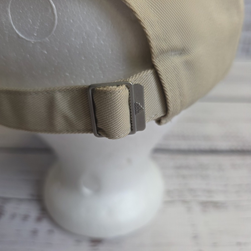 Adidas Oval Logo Beige Ball Cap Hat Adjustable Baseball Dad 90s Strap Back - Picture 5 of 8